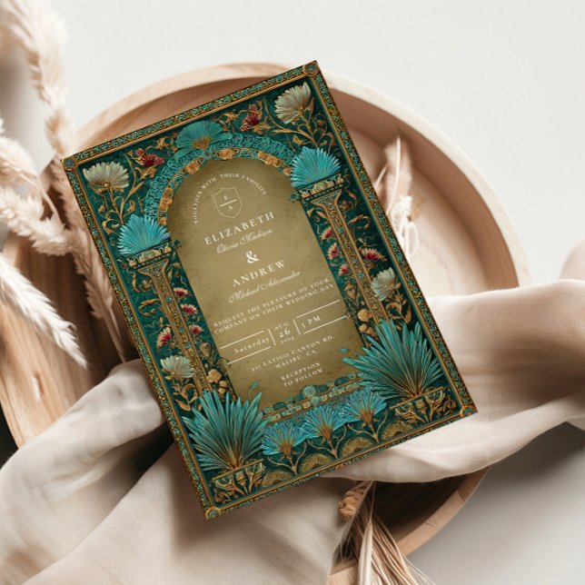 Invitation Mariage islamique sous une arche florale (Créateur téléchargé)