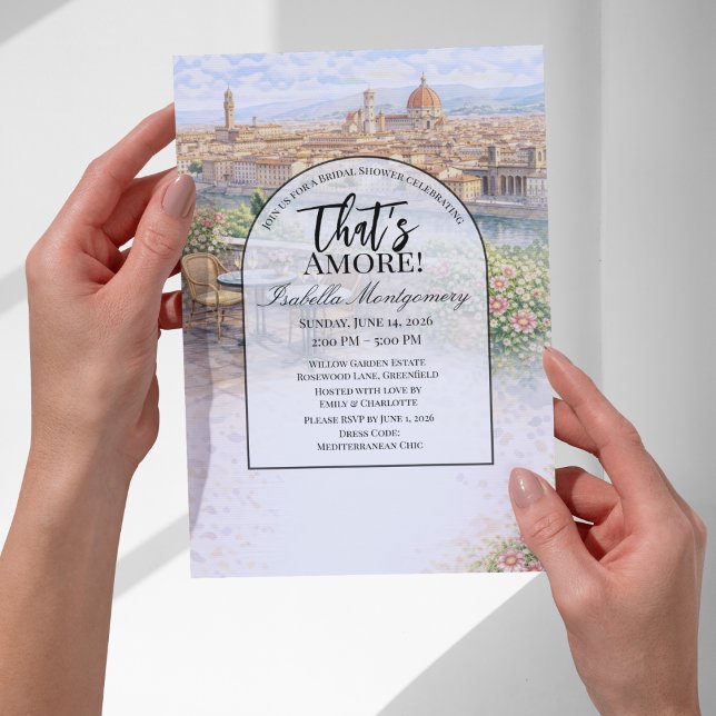Invitation Mariage Italien à Florence C'est l'Amour Enterreme (Italian Florence That’s Amore Bridal Shower Invitations
)