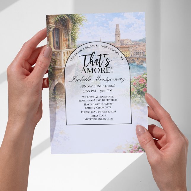 Invitation Mariage Italien à Vérone That's Amore (Italian Verona That’s Amore Bridal Shower Invitations
)