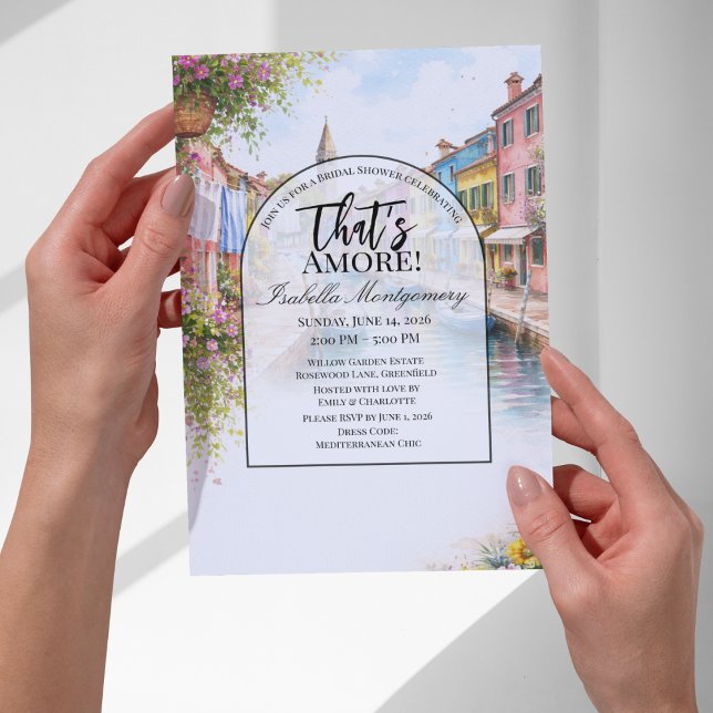 Invitation Mariage italien Burano That's Amore (Italian Burano That’s Amore Bridal Shower Invitations
)