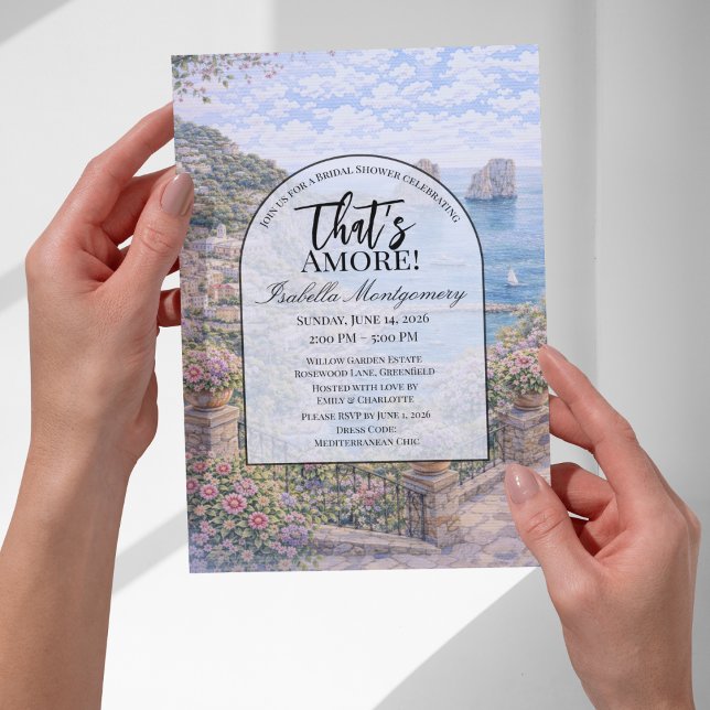 Invitation Mariage Italien Capri That's Amore Enterrement de  (Italian Capri That’s Amore Bridal Shower Invitations
)