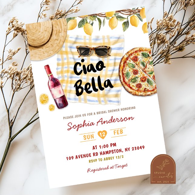 Invitation Mariage italien Ciao Bella en été (Créateur téléchargé)
