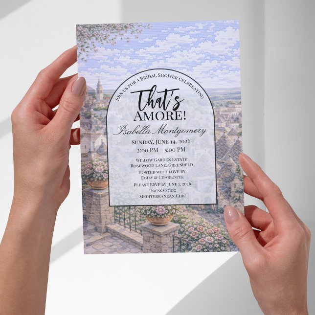 Invitation Mariage italien d'Alberobello pour une mariée (Alberobello Italian Themed Bridal Shower Invitations
)