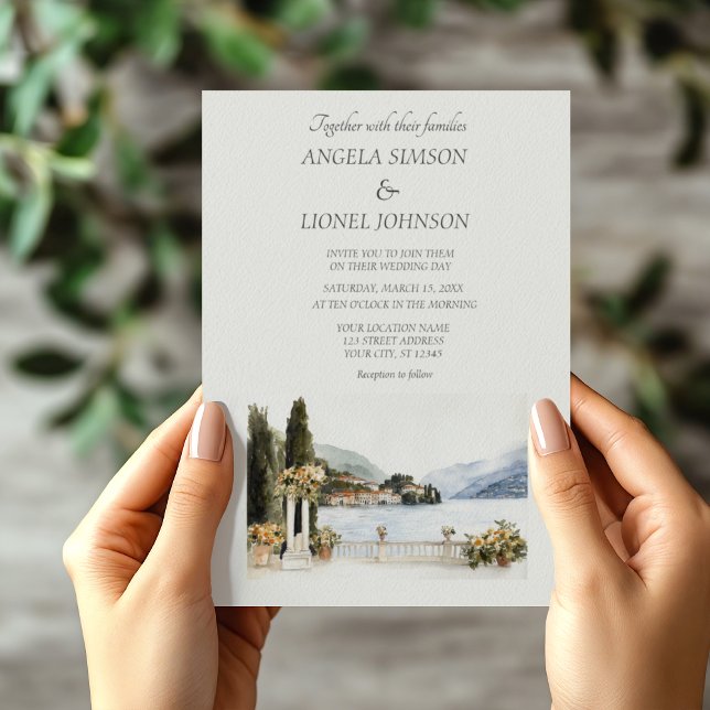 Invitation Mariage italien du lac de Côme (Créateur téléchargé)