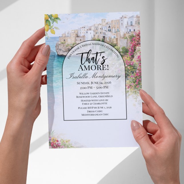 Invitation Mariage Italien Polignano Mare C'est l'Amour Enter (Italian Polignano Mare That’s Amore Bridal Shower Invitations
)
