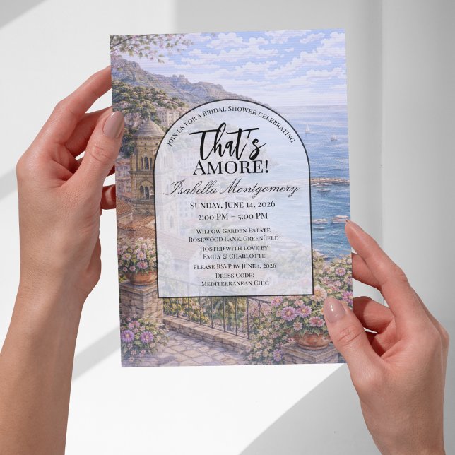 Invitation Mariage italien sur le thème d'Amalfi (Amalfi Italian Themed Bridal Shower Invitations
)