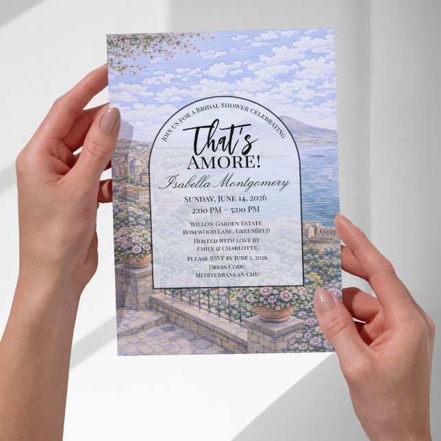 Invitation Mariage italien sur le thème de Naples (Naples Italian Themed Bridal Shower Invitations
)