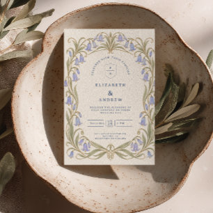 Invitation Mariage Jacinthe Art Nouveau Arche Dorée