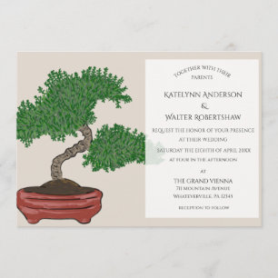 Invitation Mariage japonais Bonsai Tree