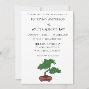 Invitation Mariage japonais Bonsai Tree