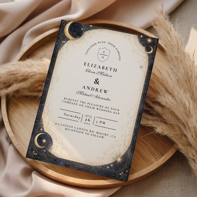 Invitation Mariage Jardin Céleste de Minuit (Créateur téléchargé)