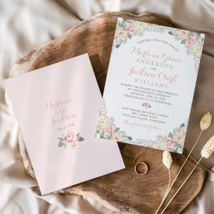 Invitation Mariage Jardin Floral Romantique Rose