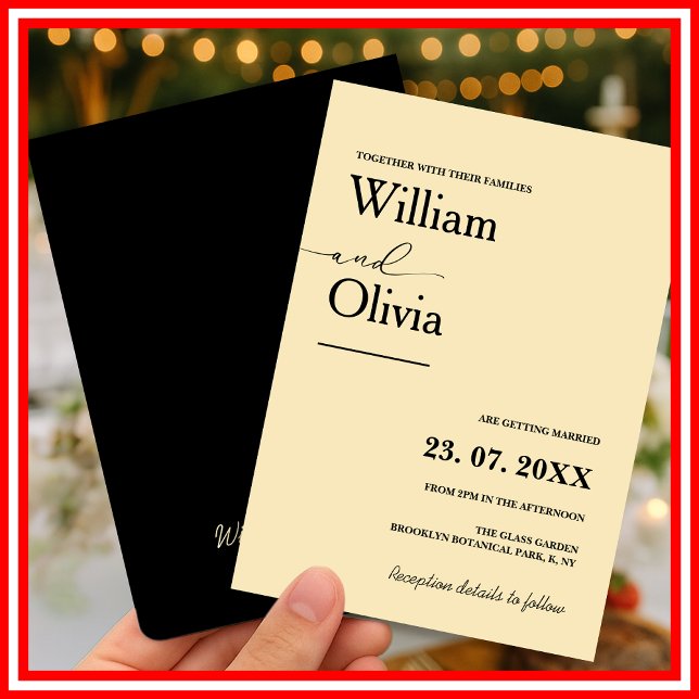 Invitation Mariage jaune beurre (Créateur téléchargé)