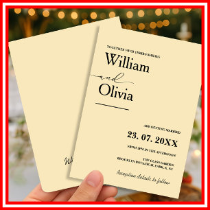 Invitation Mariage Jaune Beurre