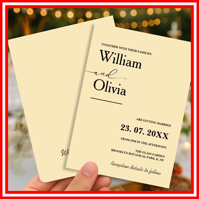 Invitation Mariage Jaune Beurre (Créateur téléchargé)