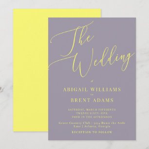 Invitation Mariage Jaune Beurre et Lavande