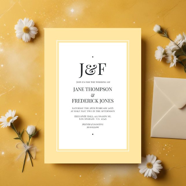 Invitation Mariage jaune céleste (Celestial Yellow Wedding Invitation)