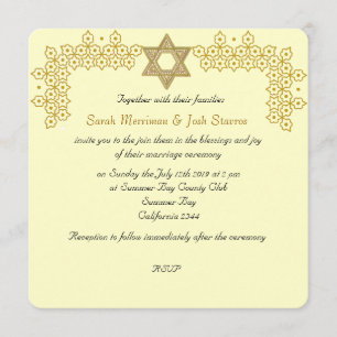 Invitation Mariage juif de chuppah d'étoile de David
