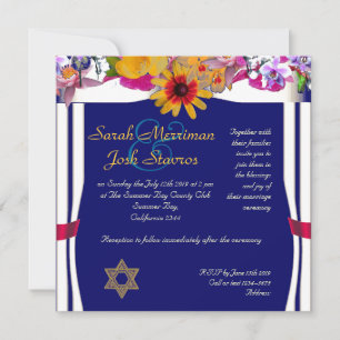 Invitation Mariage juif floral
