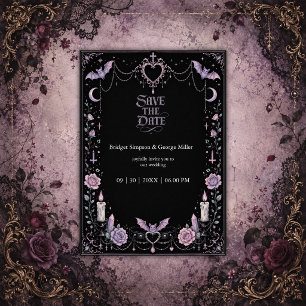 Invitation Mariage Kawaii Gothique Pastel Fantaisiste