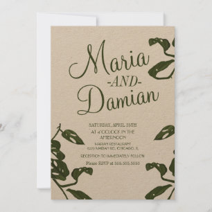 Invitation Mariage Kraft de Vigne de Fromage Monstera Tropica