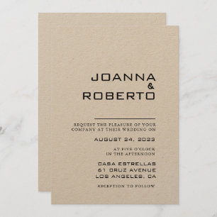 Invitation Mariage Kraft officiel simple