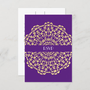 Invitation Mariage Lacy Classy Elegant, violet profond