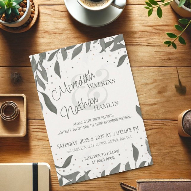 Invitation Mariage laisse une élégante modernité inspirante (Créateur téléchargé)