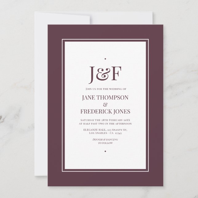 Invitation Mariage Laque Cerise (Devant)
