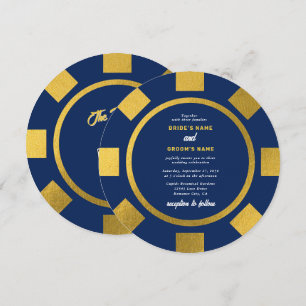 Invitation Mariage Las Vegas Jetons de Poker Parfait Accord