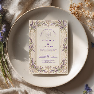 Invitation Mariage Lavande Art Nouveau