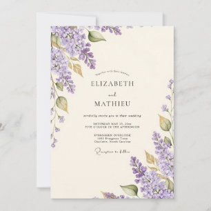 Invitation Mariage Lavande Charmant Lilas