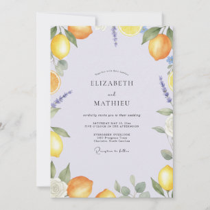 Invitation Mariage Lavande Citron Eucalyptus