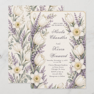 Invitation Mariage Lavande et Ivoire