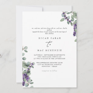Invitation Mariage Lavande Eucalyptus Les Deux Familles