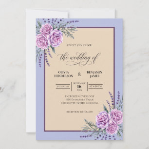 Invitation Mariage Lavande Lilas Sprig Sage