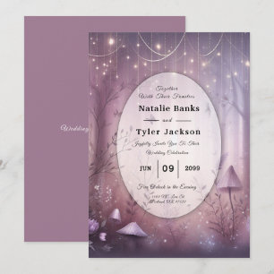 Invitation Mariage Lavande magique Fairy Lights