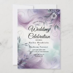 Invitation Mariage Lavande Mist et Chuchotements Aquarelle