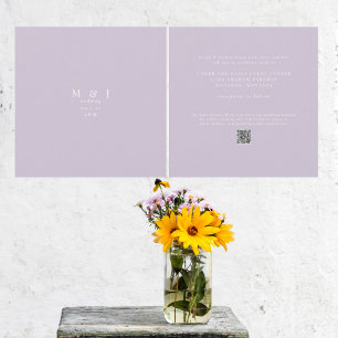 Invitation Mariage Lavande Moderne Carré Élégant & Simple