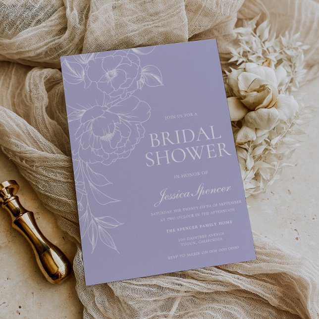 Invitation Mariage Lavande Vintage Shower (Créateur téléchargé)