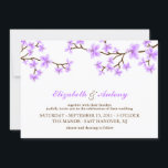 Invitation Mariage Lavender Cherry Blossoms<br><div class="desc">De belles invitations présentent une délicate illustration florale printanière d'une fleur de cerisiers ou d'un sakura japonais et sont parfaites pour les mariages,  douches nuptiales,  quinceaneras,  fêtes d'anniversaire de sweet sixteen,  baby showers,  et bien plus !</div>
