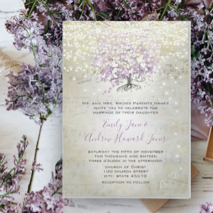 Invitation Mariage Lavender Fairytale Lumières et étoiles