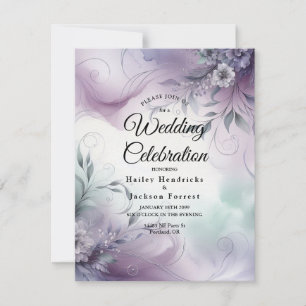 Invitation Mariage Lavender Mist et Whispers aquarelle