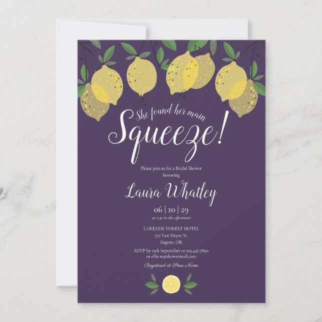 Invitation Mariage Lemon Purple Main Squeeze (Devant)