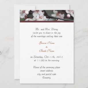 Invitation mariage, les parents de Groom invitent des fleurs