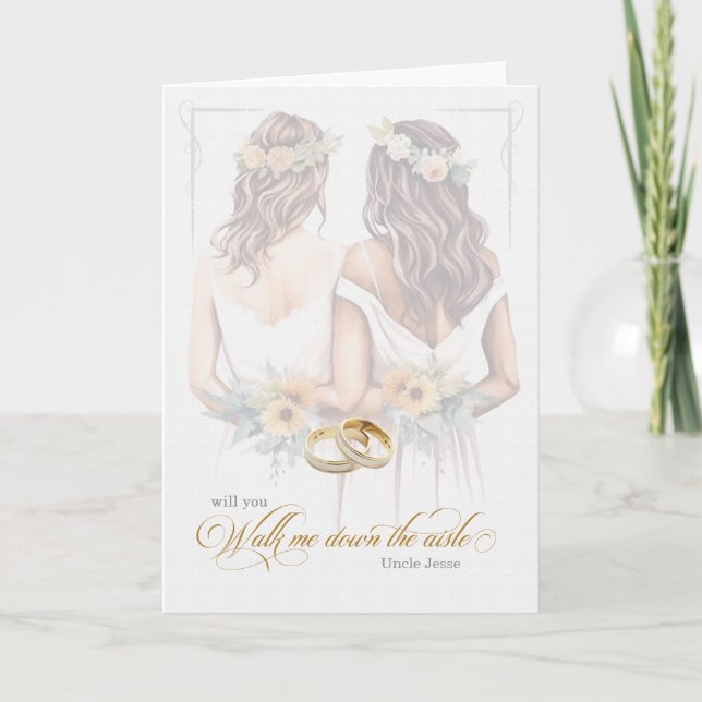 Invitation Mariage lesbien Marche avec moi Demande Deux marié (Devant)