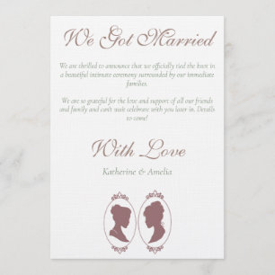 Invitation Mariage lesbien régence avec une touche romantique