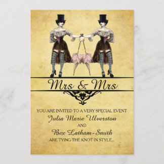 Invitation Mariage lesbien - Style gothique Steampunk