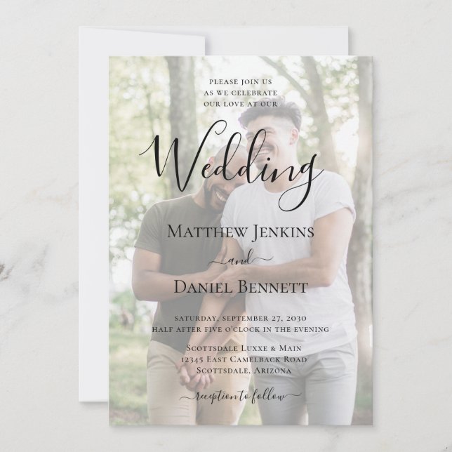 Invitation Mariage LGBTQ Photo Moderne (Devant)