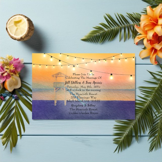 Invitation Mariage Lifeguard Beach Sunset View (Créateur téléchargé)
